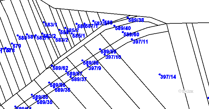 Parcela st. 397/10 v KÚ Skoronice, Katastrální mapa