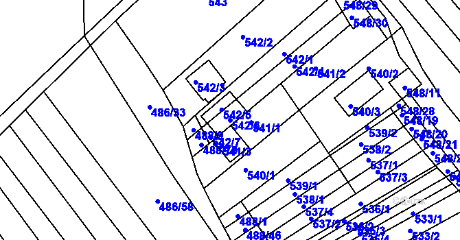 Parcela st. 542/6 v KÚ Skoronice, Katastrální mapa