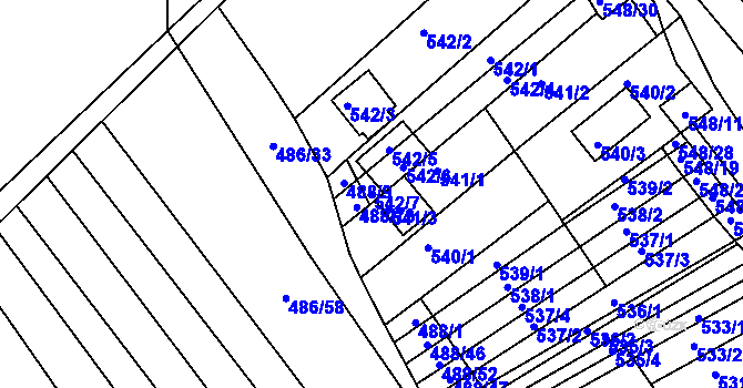 Parcela st. 542/7 v KÚ Skoronice, Katastrální mapa