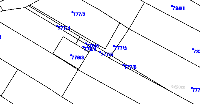Parcela st. 777/6 v KÚ Skoronice, Katastrální mapa