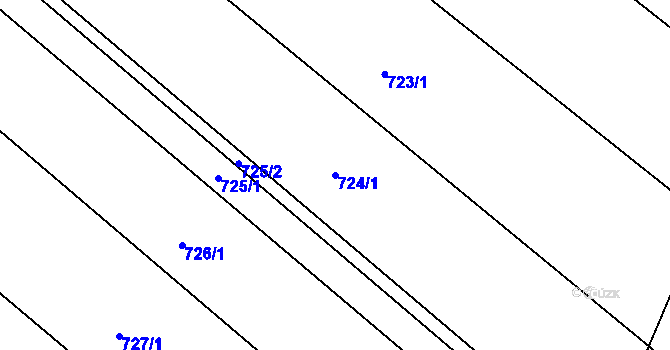 Parcela st. 724/1 v KÚ Skoronice, Katastrální mapa