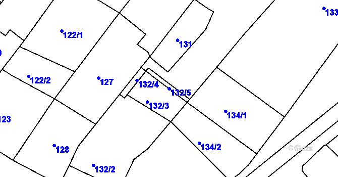 Parcela st. 132/5 v KÚ Skoronice, Katastrální mapa