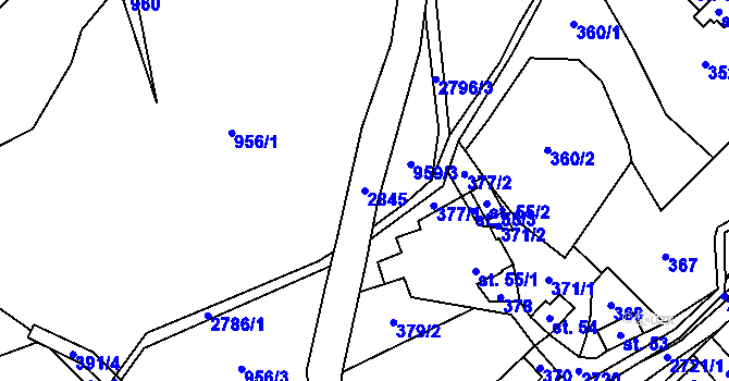 Parcela st. 2845 v KÚ Petrovice u Skorošic, Katastrální mapa