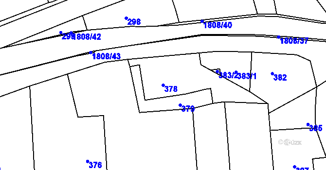 Parcela st. 378 v KÚ Dolní Skorošice, Katastrální mapa