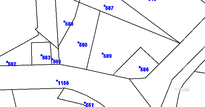 Parcela st. 589 v KÚ Dolní Skorošice, Katastrální mapa