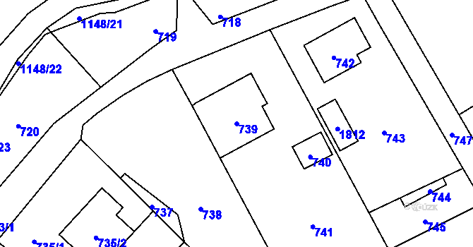 Parcela st. 739 v KÚ Dolní Skorošice, Katastrální mapa