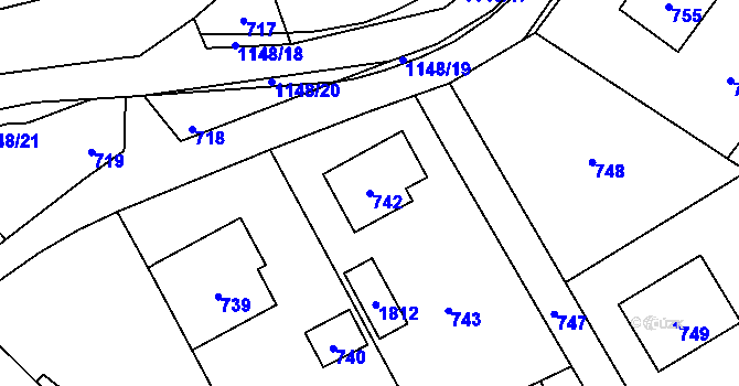 Parcela st. 742 v KÚ Dolní Skorošice, Katastrální mapa