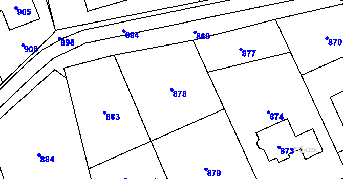 Parcela st. 878 v KÚ Dolní Skorošice, Katastrální mapa