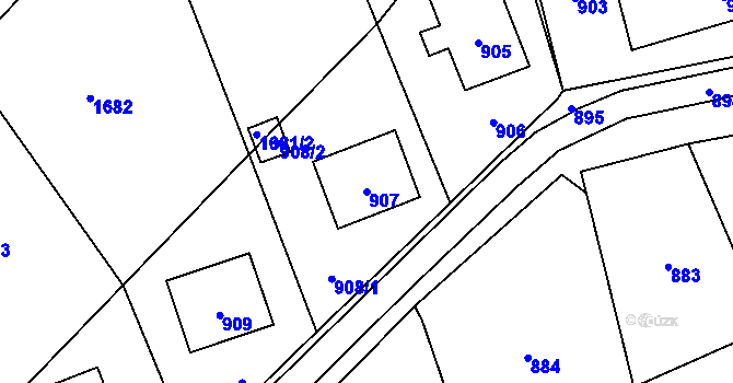 Parcela st. 907 v KÚ Dolní Skorošice, Katastrální mapa