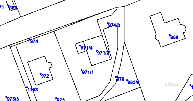 Parcela st. 971/2 v KÚ Dolní Skorošice, Katastrální mapa