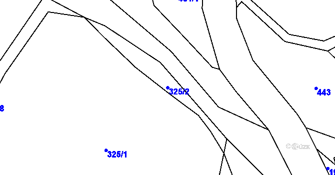 Parcela st. 325/2 v KÚ Tomíkovice, Katastrální mapa