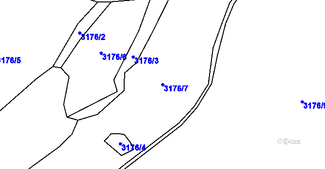 Parcela st. 3176/7 v KÚ Horní Skorošice, Katastrální mapa