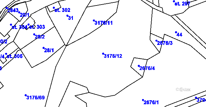 Parcela st. 3176/12 v KÚ Horní Skorošice, Katastrální mapa