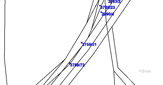 Parcela st. 3759/21 v KÚ Horní Skorošice, Katastrální mapa