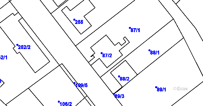 Parcela st. 87/2 v KÚ Skorotice u Ústí nad Labem, Katastrální mapa