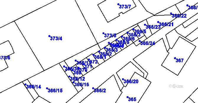 Parcela st. 368/2 v KÚ Skorotice u Ústí nad Labem, Katastrální mapa