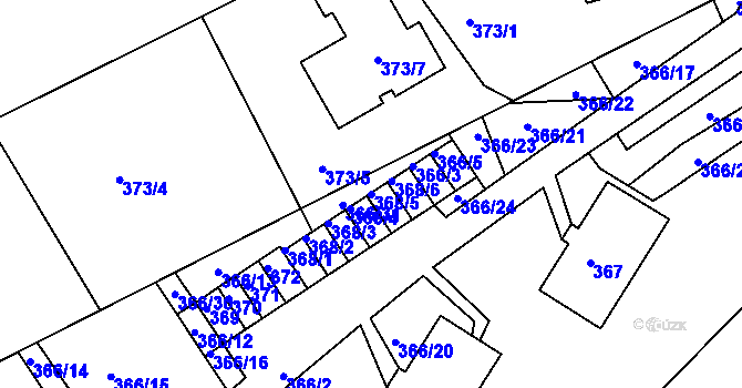 Parcela st. 368/5 v KÚ Skorotice u Ústí nad Labem, Katastrální mapa