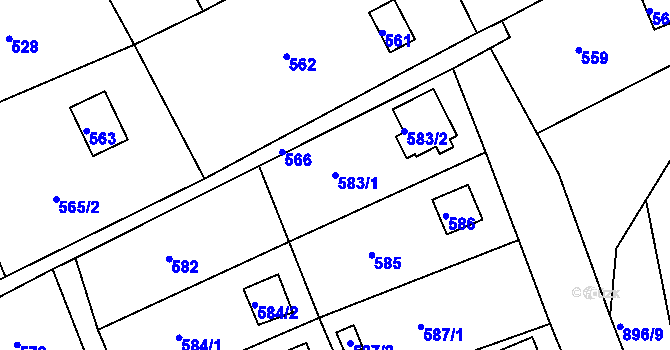 Parcela st. 583/1 v KÚ Skorotice u Ústí nad Labem, Katastrální mapa