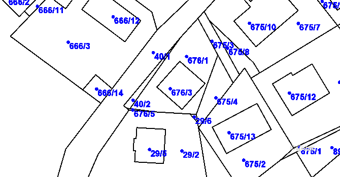 Parcela st. 676/3 v KÚ Skorotice u Ústí nad Labem, Katastrální mapa