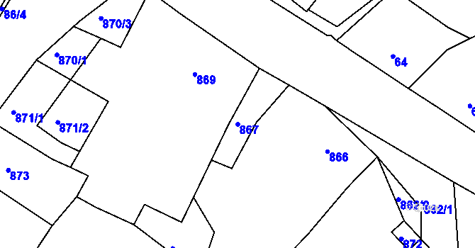 Parcela st. 867 v KÚ Skorotice u Ústí nad Labem, Katastrální mapa