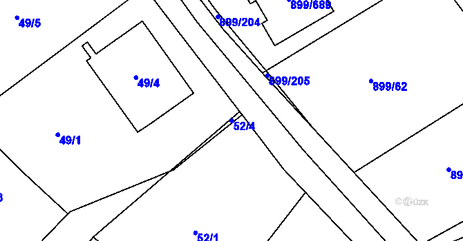 Parcela st. 52/4 v KÚ Skorotice u Ústí nad Labem, Katastrální mapa