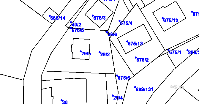 Parcela st. 29/2 v KÚ Skorotice u Ústí nad Labem, Katastrální mapa