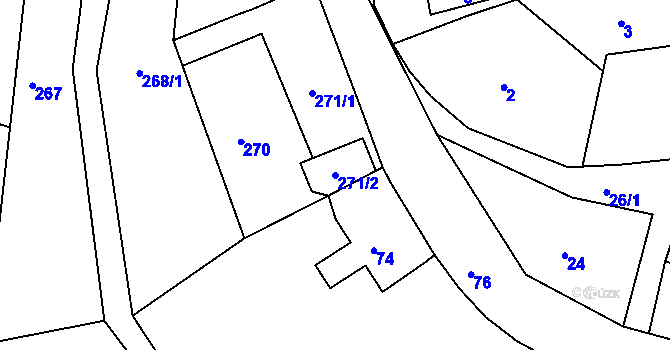 Parcela st. 271/2 v KÚ Skorotice u Ústí nad Labem, Katastrální mapa