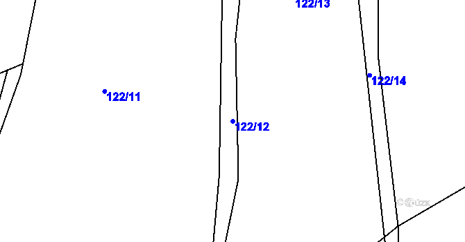 Parcela st. 122/12 v KÚ Chlébské, Katastrální mapa