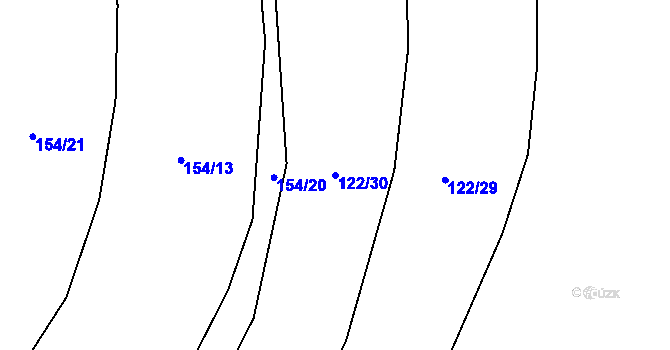 Parcela st. 122/30 v KÚ Chlébské, Katastrální mapa