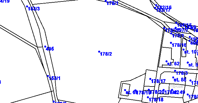 Parcela st. 178/2 v KÚ Chlébské, Katastrální mapa