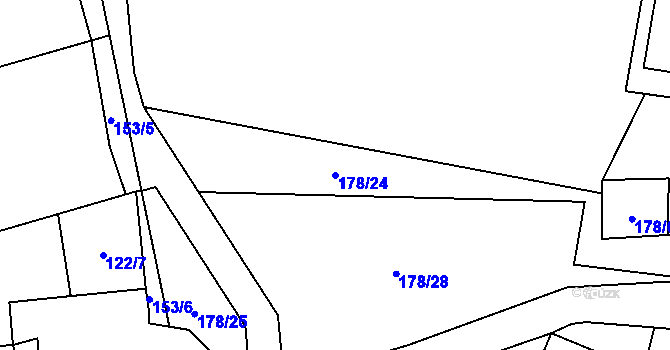 Parcela st. 178/24 v KÚ Chlébské, Katastrální mapa