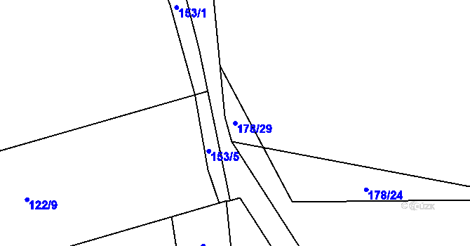Parcela st. 178/29 v KÚ Chlébské, Katastrální mapa
