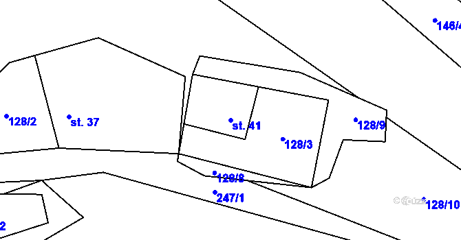 Parcela st. 41 v KÚ Skorotice, Katastrální mapa
