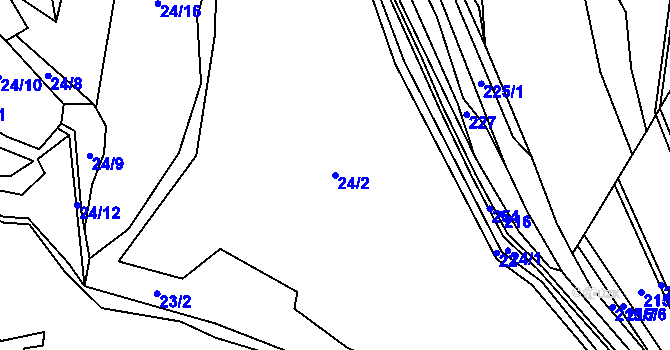 Parcela st. 24/2 v KÚ Skorotice, Katastrální mapa