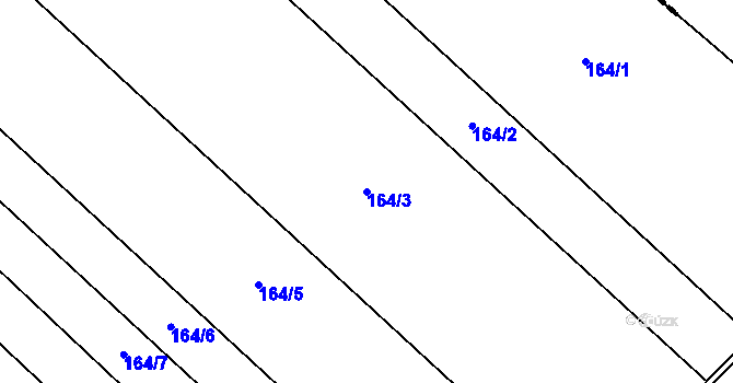 Parcela st. 164/3 v KÚ Skorotice, Katastrální mapa