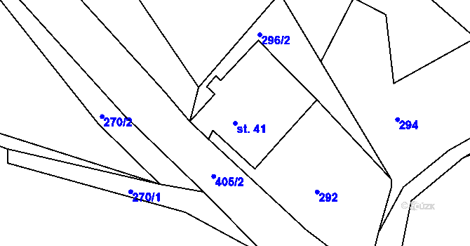 Parcela st. 41 v KÚ Bošín u Chocně, Katastrální mapa