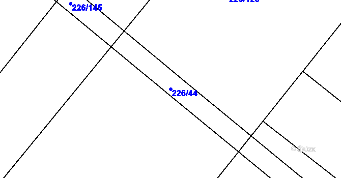 Parcela st. 226/44 v KÚ Bošín u Chocně, Katastrální mapa