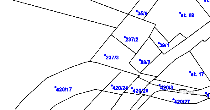Parcela st. 237/3 v KÚ Bošín u Chocně, Katastrální mapa