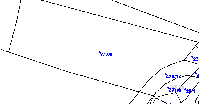 Parcela st. 237/8 v KÚ Bošín u Chocně, Katastrální mapa