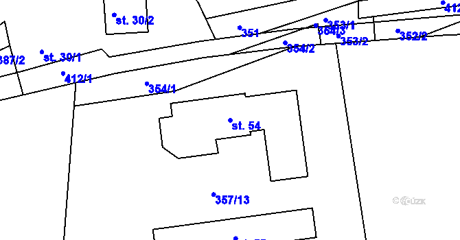 Parcela st. 54 v KÚ Bošín u Chocně, Katastrální mapa