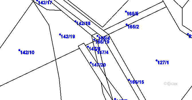 Parcela st. 147/4 v KÚ Skořenice, Katastrální mapa