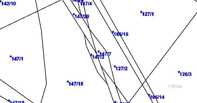 Parcela st. 147/7 v KÚ Skořenice, Katastrální mapa