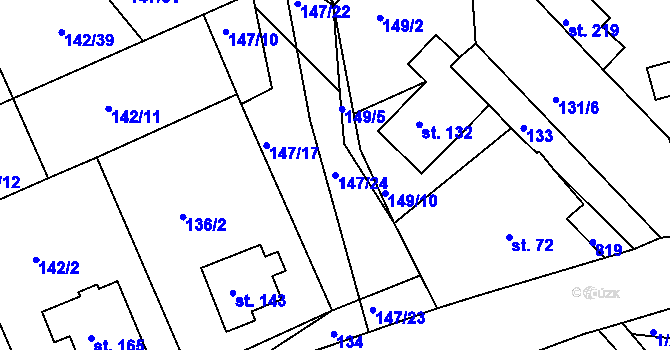 Parcela st. 147/24 v KÚ Skořenice, Katastrální mapa