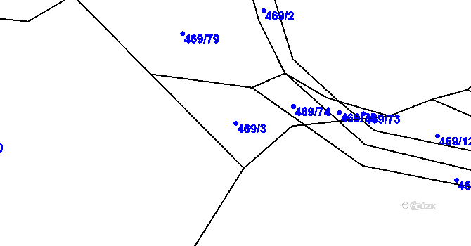 Parcela st. 469/3 v KÚ Skořice, Katastrální mapa