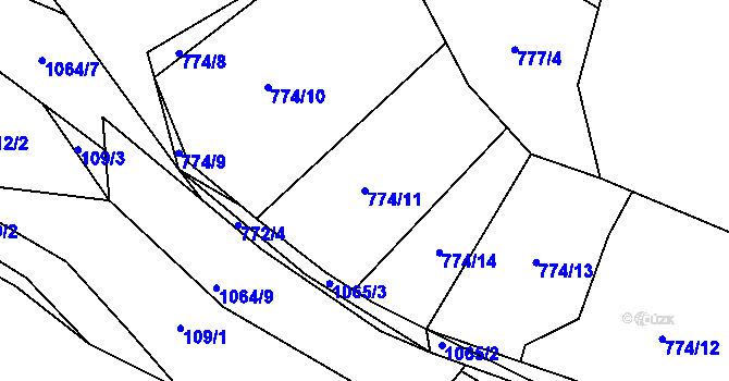 Parcela st. 774/11 v KÚ Skořice, Katastrální mapa
