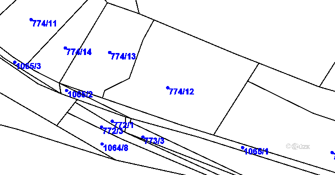 Parcela st. 774/12 v KÚ Skořice, Katastrální mapa