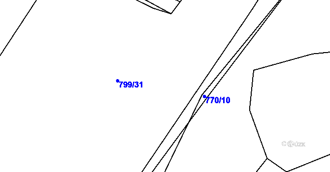 Parcela st. 799/7 v KÚ Skořice, Katastrální mapa