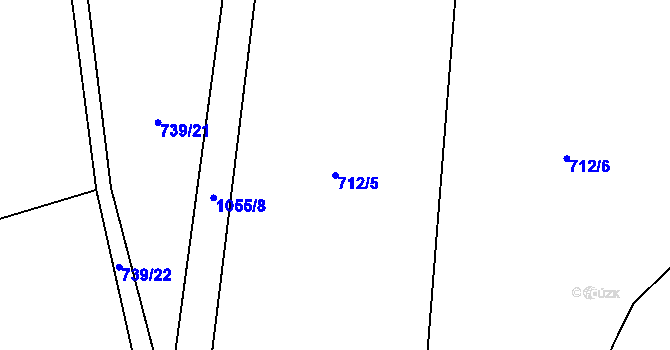 Parcela st. 712/5 v KÚ Skořice, Katastrální mapa