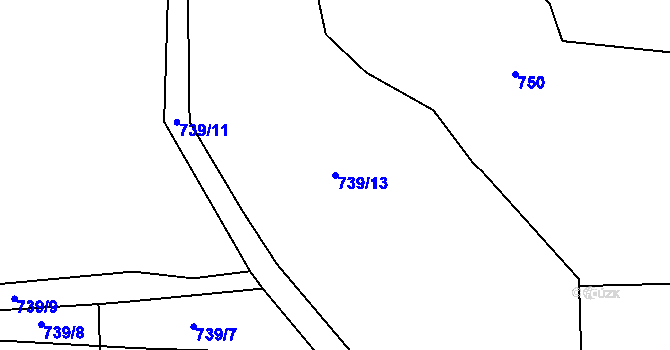 Parcela st. 739/13 v KÚ Skořice, Katastrální mapa