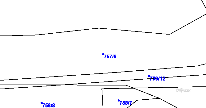 Parcela st. 757/6 v KÚ Skořice, Katastrální mapa